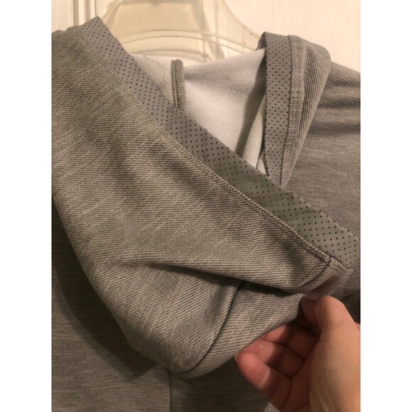 Adidas Climalite Sweatshirt Hoodie Full Zip  Reflective Hood Womans Gray Small - Picture 3 of 8